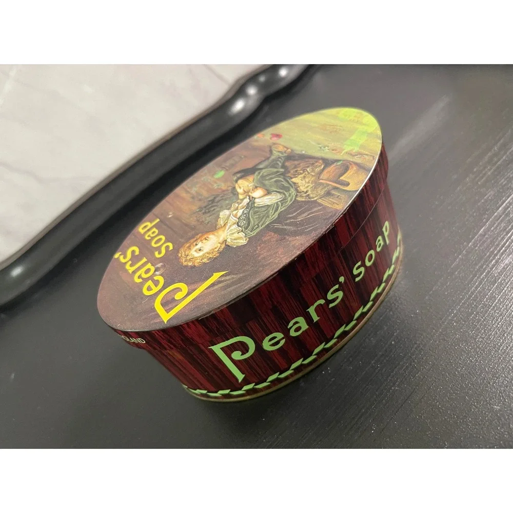 Vintage Pears Soap Oval Tin Bubbles Art Lillie Langtry Quote Collectible Storage